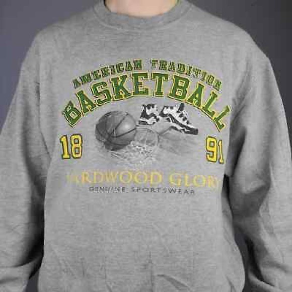 Vintage jerzees American traditional basketball 1891 crewneck large TD - Picture 1 of 3